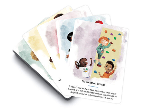 Five cards with pictures
