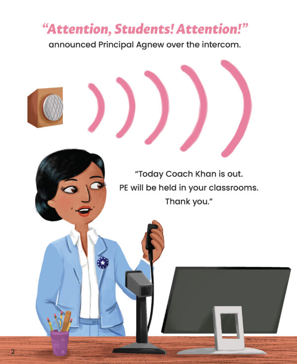 Preview Page with illustration of a teacher saying "Attention, Students! Attention!"