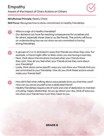 Empathy page from the Book